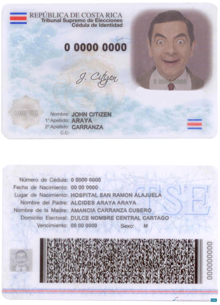 Download Costa Rica ID Photoshop template